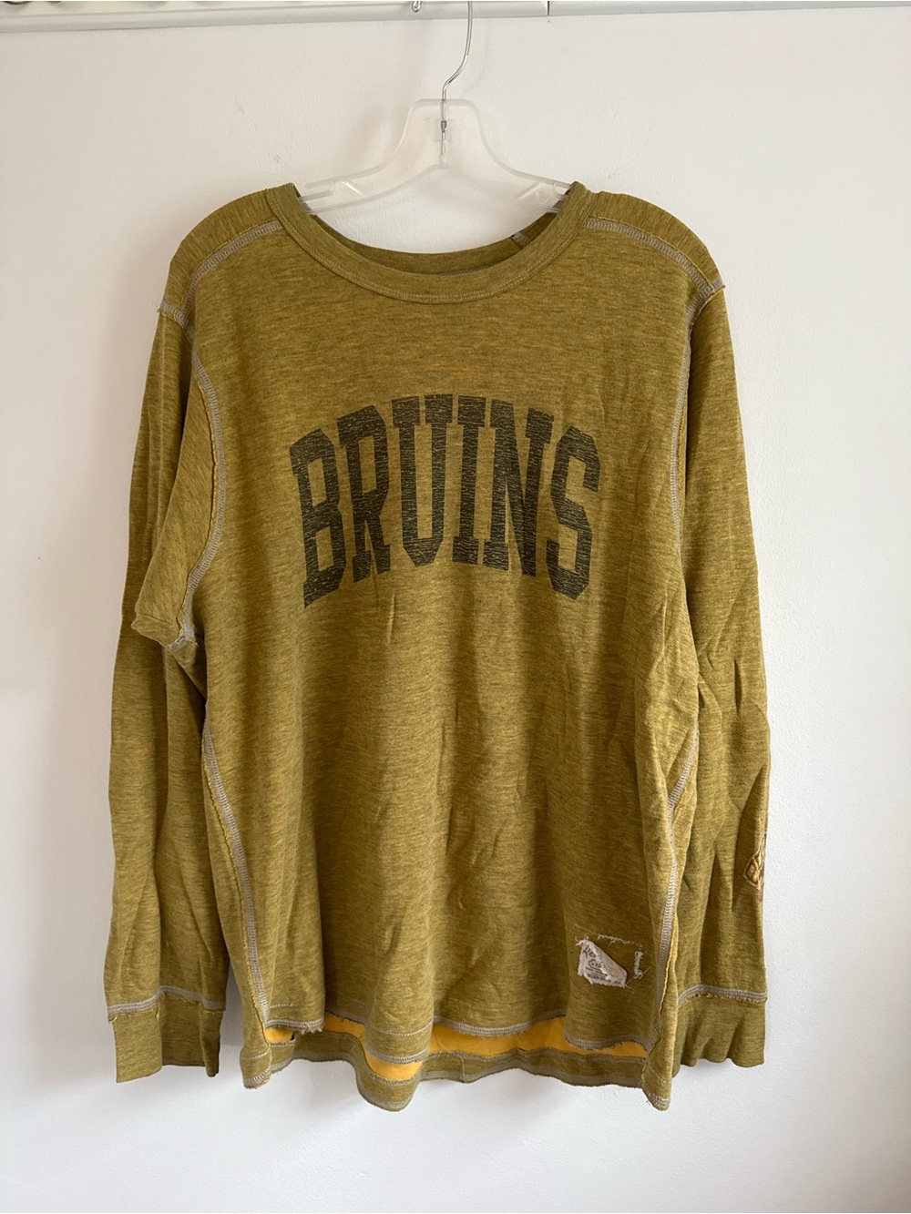 Vintage BRUINS Mustard Long-Sleeve Lightweight Sweatshirt